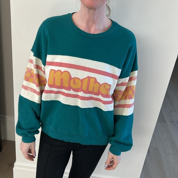 Mother Teal and White Women's Sweater - Picture 3 of 6